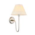 Rouen & Chatsworth Wall Lamp with Shade Bright Nickel Plate & Ivory Silk