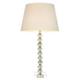 Adelie & Cici Base & Shade Table Lamp Grey Green Tinted Crystal Glass & Ivory Fabric