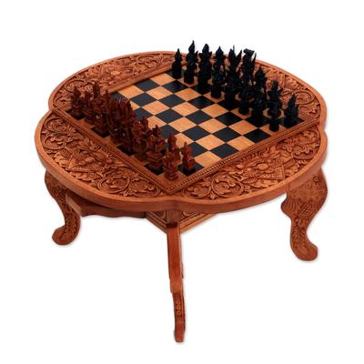Wood chess set, 'Paradise'