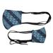 '2 Ornate Blue African Print Cotton Tie-On Family Pack Masks'