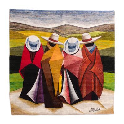 'Peruvian Horse Riders' - Andean Wool Tapestry 3 X...