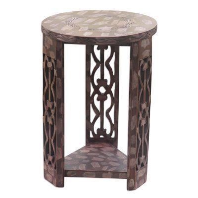 Wood side table, 'Keep and Preserve'