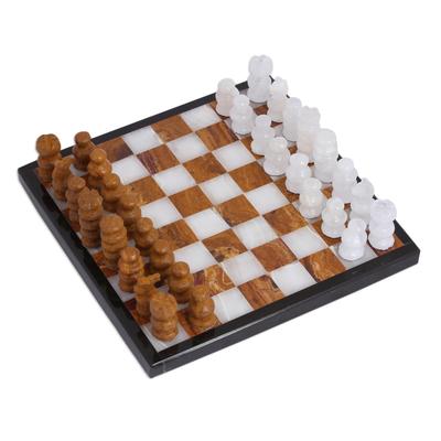 Cafe Challenge,'Onyx and Marble Mini Chess Set in ...
