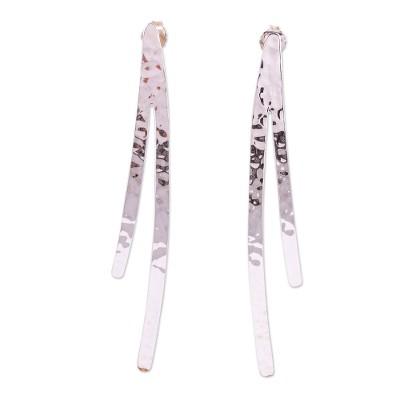 Branching Out,'Hammered Taxco Silver Earrings'