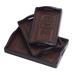 'Tumi' (set of 3) - Hand Tooled Leather Serving Trays