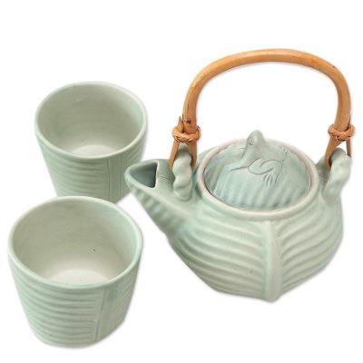 Banana Frog,'Leaf and Tree Ceramic Tea Set from In...