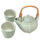 Banana Frog,'Leaf and Tree Ceramic Tea Set from Indonesia (Set for 2)'