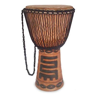 Wood djembe drum, 'African Rhythm'