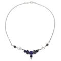Blue Grove,'Lapis Lazuli Sterling Silver Pendant Necklace from India'
