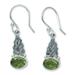 Peridot dangle earrings, 'Green Leaves'