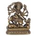 Durga's Protection,'Traditional Brass Sculpture of Durga with Antique Finish'