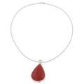 Carnelian Drop of Sunshine Pendant on a 925 Silver Necklace 'Drop of Sunshine'