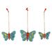 Winged Fantasy in Teal,'Weeping Willow Wood Holiday Ornaments from India (Set of 3)'