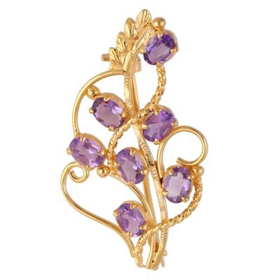 Golden Lilac,'22k Gold Plated 7 Carat Amethyst Han...