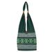 'Lanna Forest' - Green Embroidered Shoulder Bag from Thailand
