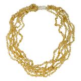 Citrus Burst,'Citrine and Sterling Silver Multi-Strand Necklace'