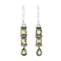 Creativity,'3.8-Carat Faceted Peridot Dangle Earrings from India'