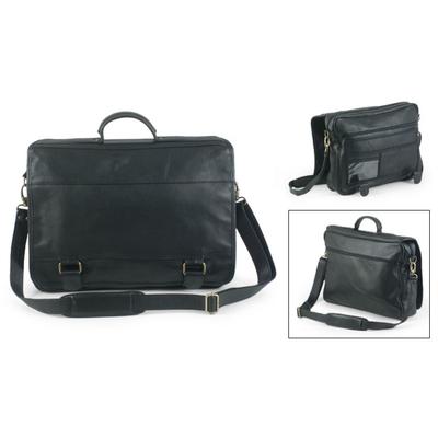 Leather laptop case, 'Universal' (single, black)