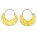 Gold vermeil hoop earrings, 'Golden Crescent'