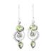 Meadow Labyrinth,'Peridot and Sterling Silver Spiral Dangle Earrings'