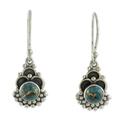 Sterling silver dangle earrings, 'Blue Rapture'