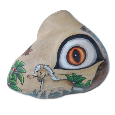 Wilderness Frog,'Hand Painted Frog Shaped Crocodile Wood Animal Jewelry Box'