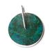 'Magic Circle' - Handmade Modern Fine Silver Chrysocolla Pendant