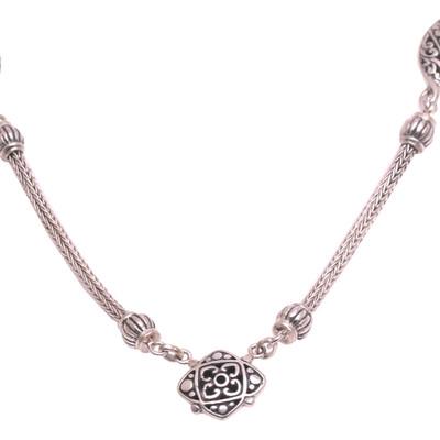 Dancing Dew,'Artisan Crafted Sterling Silver Pendant Necklace from Bali'