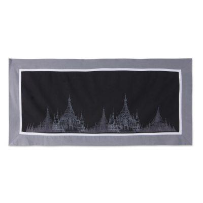 Thai Pagoda,'100% Cotton Artisan Crafted Table Runner with Pagoda Motif'
