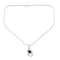 'Fire of Romance' - Sterling Silver and Garnet Necklace Modern Necklace