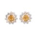 Gleaming Flower,'Floral Citrine Stud Earrings Crafted in India'