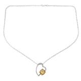 'Promise of Love' - Indian Heart Jewelry Sterling Silver and Citrine Necklac