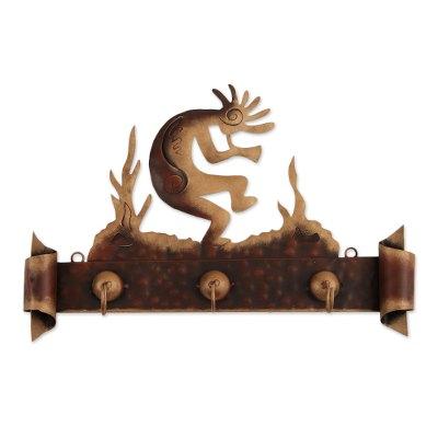 'Kokopelli Serenade' - Hand Made Cultural Steel Coat and Key Holder