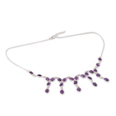 Luxurious Luster,'Purple Amethyst Waterfall Necklace from India'