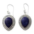 Royal Droplets,'Artisan Crafted Lapis Lazuli Indian Dangle Earrings'