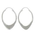 950 Silver Hoop Earrings 'Silver Boomerang'