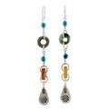 Beaded Dangle Earrings with Jade and Hill Tribe Silver 'Hill Tribe Adventure'