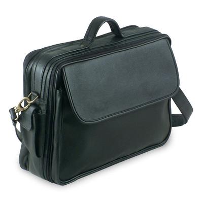 Leather laptop case, 'Notorious' (black)