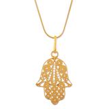 Gold vermeil pendant necklace, 'Hamsa Symbol'