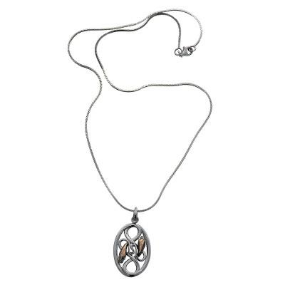 Sterling silver pendant necklace, 'Intertwined'