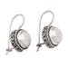 Marine Grace,'Traditional Sterling Silver Drop Earrings with Grey Pearls'