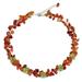 Carnelian and peridot beaded necklace, 'Heaven's Gift'