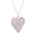 Shining Finesse,'Sterling Silver Heart Shaped Filigree Locket Necklace'