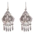 Sterling silver dangle earrings, 'Gypsy'