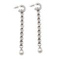 Buddha Faith Pearls,'White Cultured Pearl Dangle Earrings with Traditional Motifs'