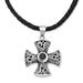 Fire of Faith,'Men's Sterling Silver and Garnet Cross Necklace'