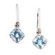 'Five-Carat Antique Cushion-Shaped Blue Topaz Dangle Earrings'