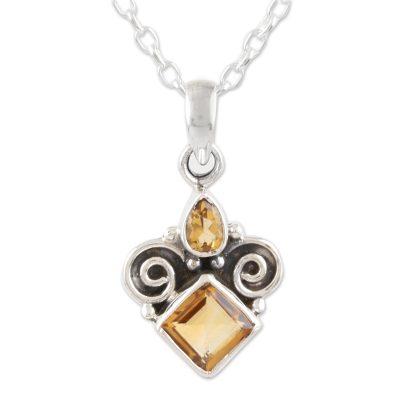 Paramount,'Citrine Birthstone Pendant Necklace'