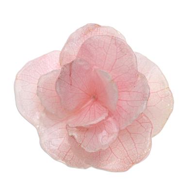 Pale Pink Hydrangea,'Thai Resin Coated Natural Pin...