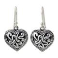 Sterling silver heart earrings, 'Lighthearted Love'